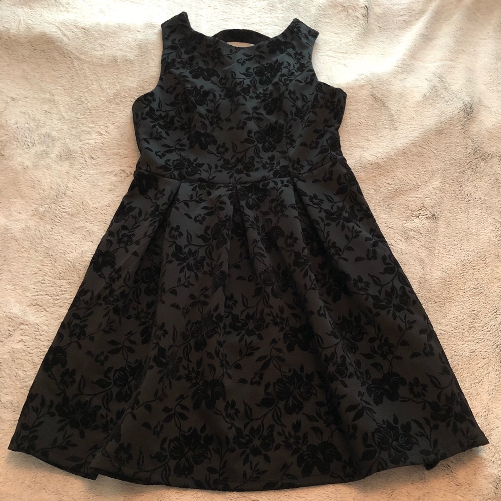 Black Dex floral skater dress